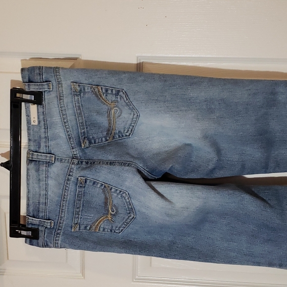 Lei Sophia Hipster Flare Jeans Y2K Distressed - Picture 7 of 12